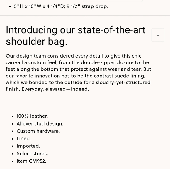 J. Crew Delphine Leather Studded Shoulder Bag Handbag Black Gold Tone Hardware - Picture 14 of 14